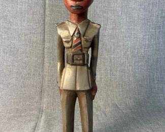 Baule Colonial Figure, Hand Carved Hand Painted, Ivory Coast