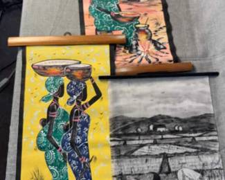 African Paintings, Set Of 3