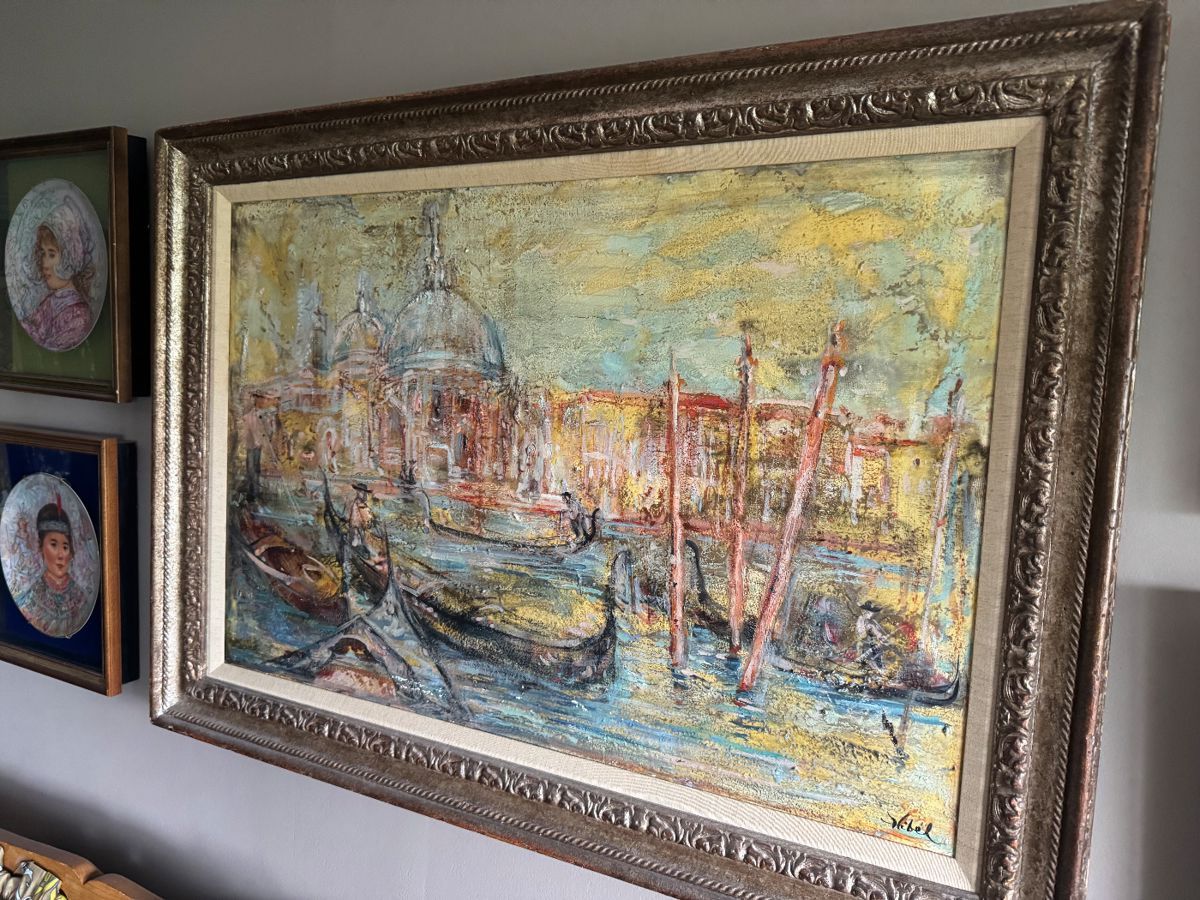 Rare large original Edna Hibel Oil on Canvas, Fresh to the Market