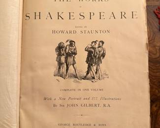 Circa 1850-1880 The Complete Works of Shakespeare by John Gilbert.  Don't mistake this for the Reproductions from the 1990'. This a True Antiquarian Book with some wear issues due to age.