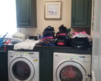 Laundry room cabinetry; Whirlpool Duet washing machine & GAS dryer