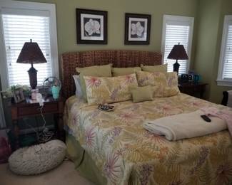 King bedroom set: king bed; two nightstands