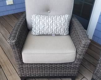 Woven all-weather wicker patio conversation set by Agio: chair