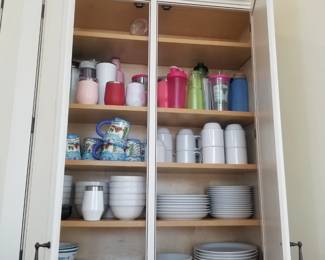 Cabinetry detail; dishware & glassware