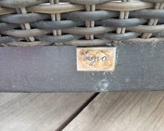 Woven all-weather wicker patio conversation set by Agio