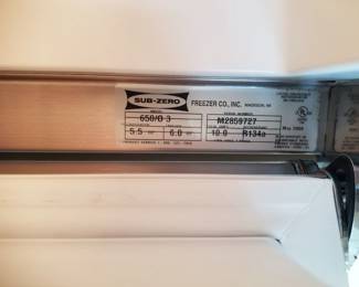 Sub-Zero 650 36" refrigerator mfg. May 2008