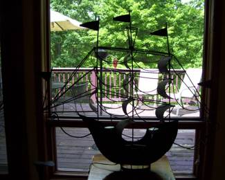 AWESOME METAL LIGHTED SCULPTURE OF A GALLEON PIRATE  SAILING SHIP
