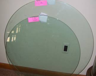 1 X 38" AND 1X 30" 1/4" THICK ROUND GLASS WITH POLISHED ROUND EDGES