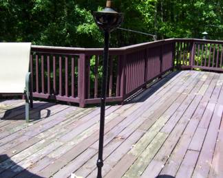 CAST ALUMINUM PATIO TORCH WITH EXTRA NEW COPPER POT AND CITRONELLA
