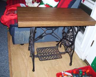 CONVERTED SEWING MACHING END TABLE