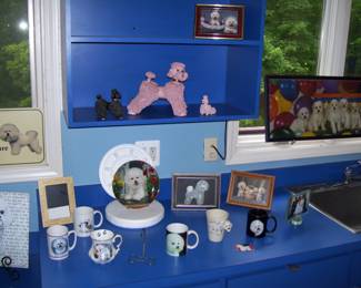 BICHON GOODIES - VTG. POODLE DRESDEN DECOR (NOT RELATED TO THE BICHON)