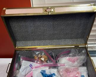 large trunk of american girl clothing, rare accessories, plush animals and more.. trunk included 