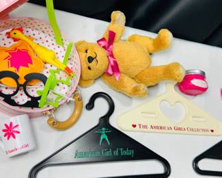 large trunk of american girl clothing, rare accessories, plush animals and more.. trunk included 
