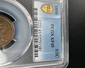 1850 US HALF CENT PCGS GRADED 