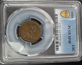 1850 US HALF CENT 
