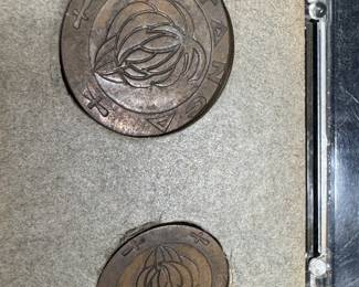 KATANGA 5FR AND 1FR RARE COOPERS, country only existed for three years and only had three coins, these are two of them