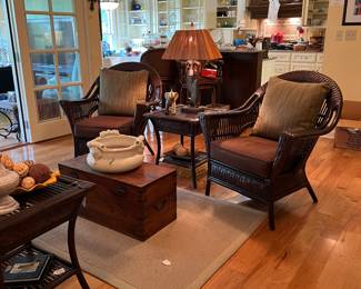 dark Rattan furniture by Pier 1, decor
Sold-wooden chest