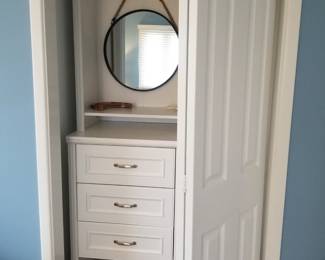 Closet storage system; bifold closet doors