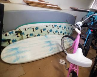 Surfboards; beach bikes; stand up paddle board
