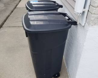 Rolling trash cans