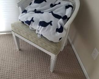 Wicker backed accent chair