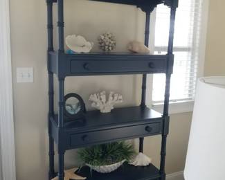 Navy blue 3-drawer etagere/bookcase