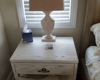 Nightstand detail - two available. Table lamps - two available