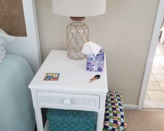 Nightstand - two available. Table lamps - two available