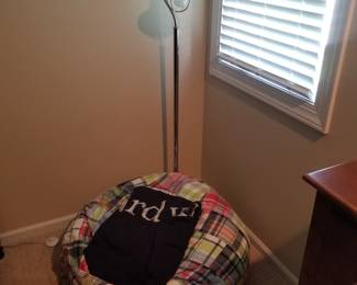 Floor lamp; bean bag chair
