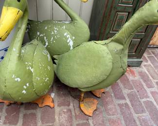 Metal birds painted. Mexican.