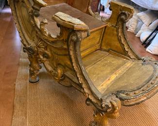 Antique ornate sleigh chair
