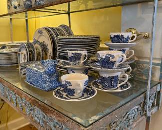Antique grapevine table with glass tops