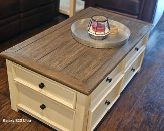 unique coffee table with lots of storage