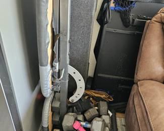 weight bench and weights , sold as lot