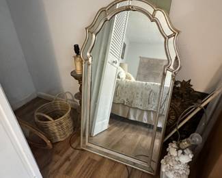 Hollywood Regency Mirror and Seashell Lamp