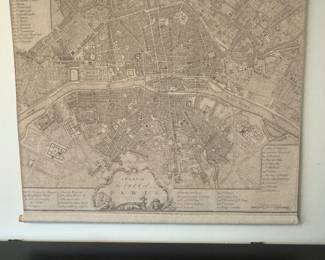 Fabric Vintage Paris Map