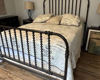 Bronze Finish Metal Bed Frame Queen Size. Free Mattress