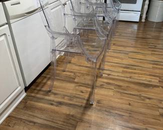 Ghost Acrylic Lucite Arm Chairs