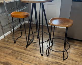 Contemporary Iron Base Bistro Set