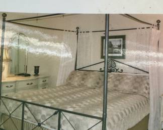 King Bronze Finish Canopy Bed Frame. (Mattress not included)