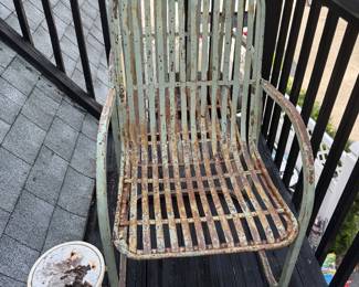 PAIR OF MCM LLOYD METAL BAND CHAIRS