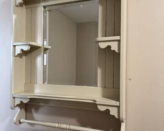 Circa 1910 Wall Mirror with Towel Rack