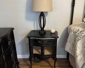 French Provincial Night Stand with Wire Cabinet Doors.