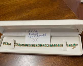 14K emerald tennis bracelet