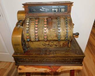 Antique NCR  Brass Model Cash Register Patent Plate 1898 Last Date, Made For Danish Market, Working Condition.