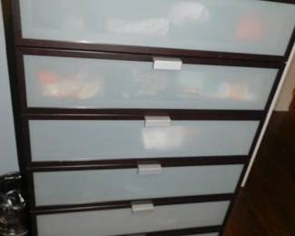 Ikea Hopen Tall Frosted Glass 6 Drawer Chest