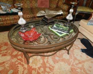 Beverly Hall Iron & Glass Coffee Table