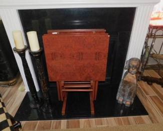TV Trays, Candle Holders And Dog Statue