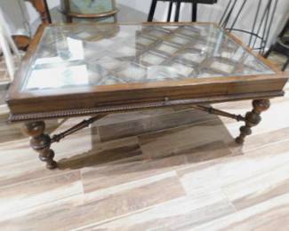 Mahogany Glass Top Coffee Table
