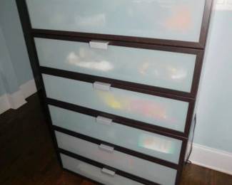 Ikea Hopen Tall Frosted Glass 6 Drawer Chest